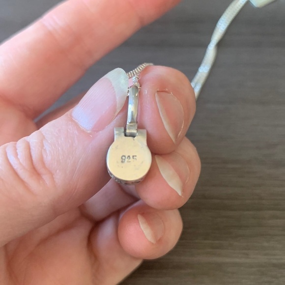 Freshwater‎ Pearl and Silver Filigree Pendant on Silver Box Chain Necklace 16” - Picture 9 of 10